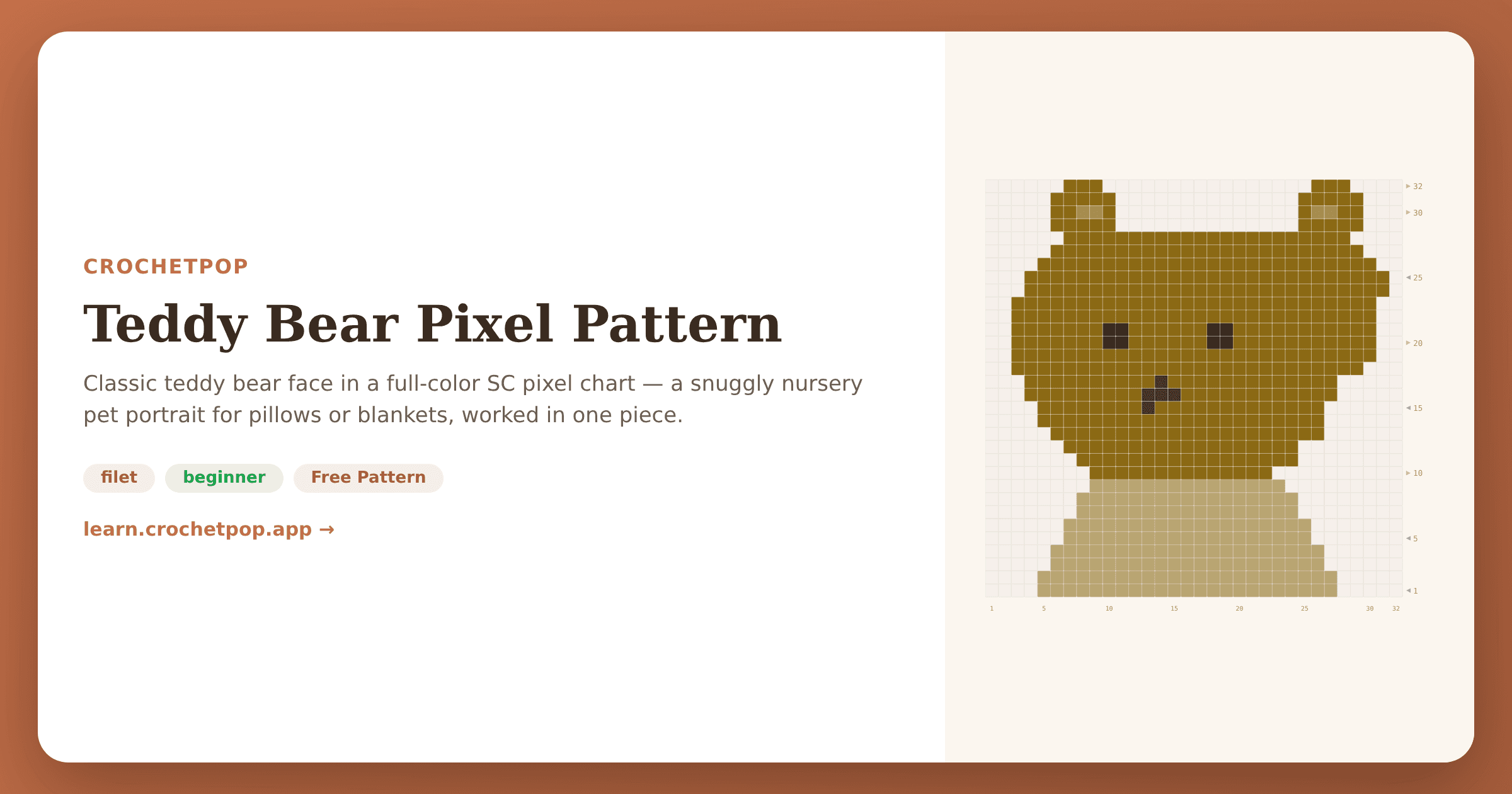 Teddy Bear Pixel Pattern