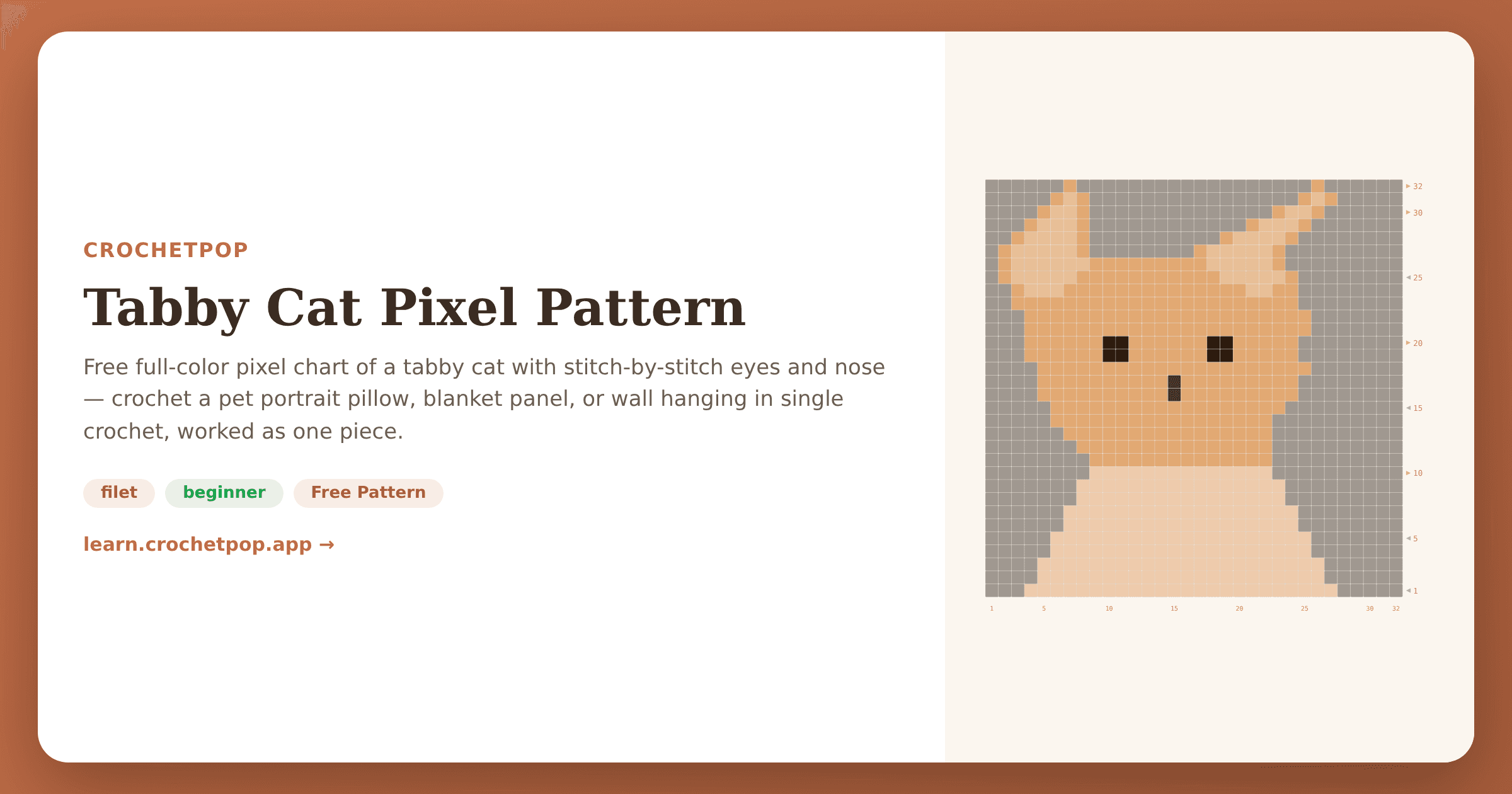 Tabby Cat Pixel Pattern