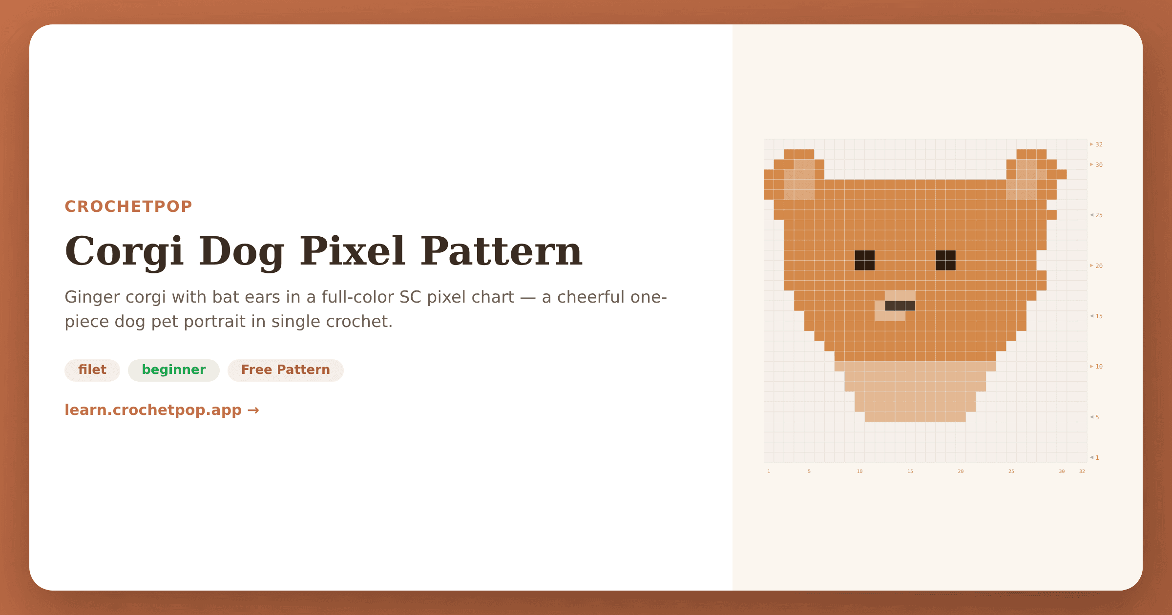 Corgi Dog Pixel Pattern