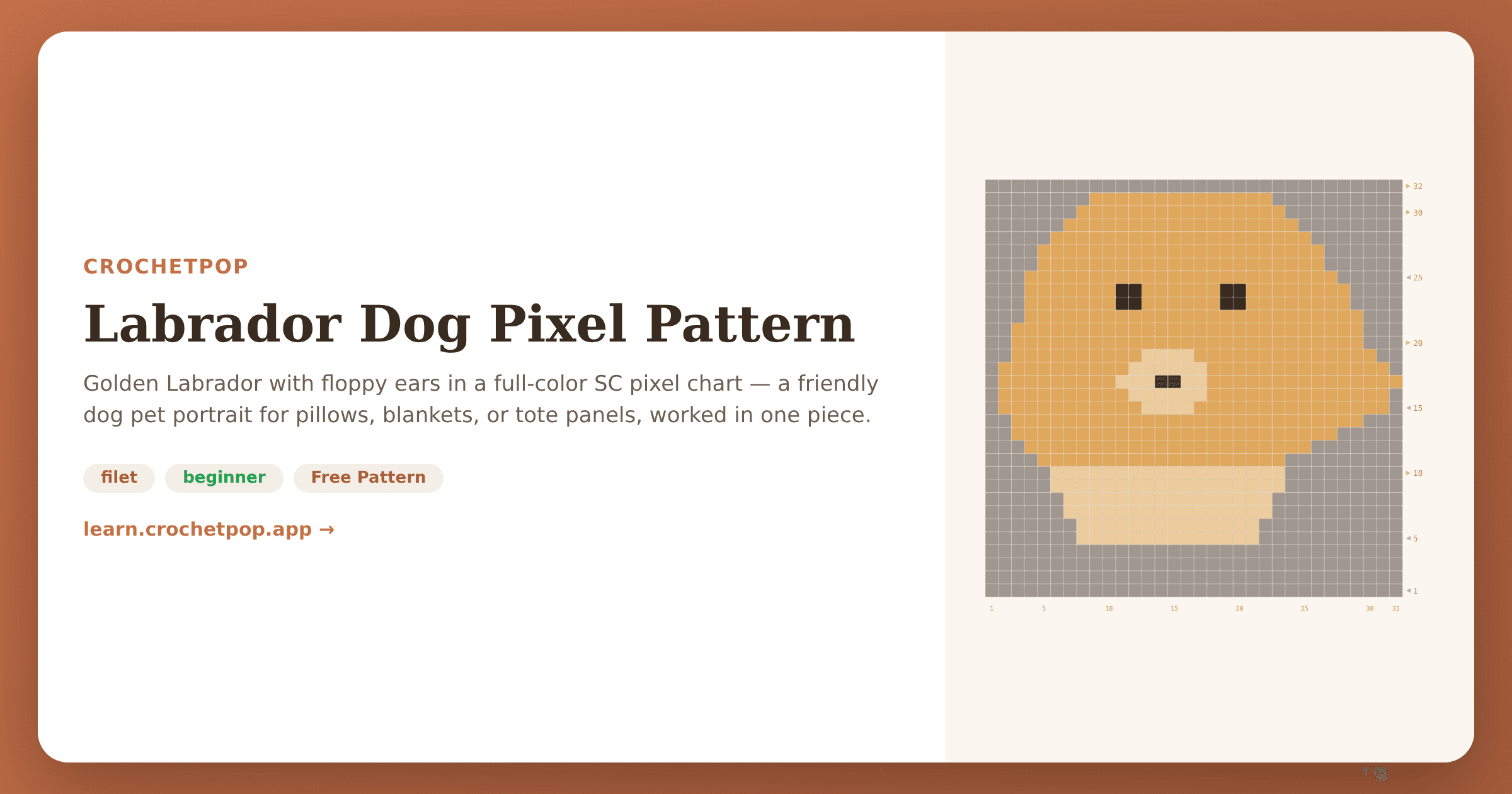 Labrador Dog Pixel Pattern