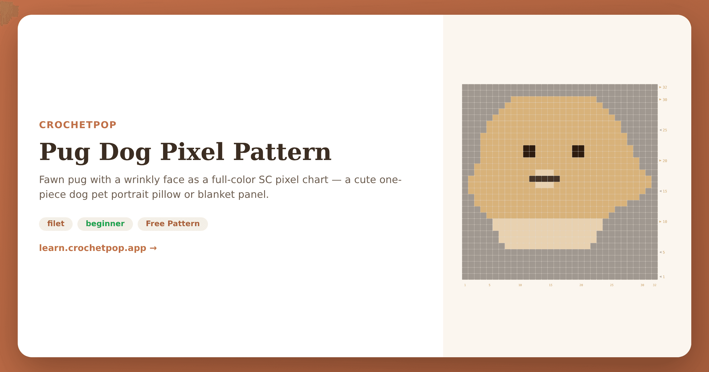 Pug Dog Pixel Pattern